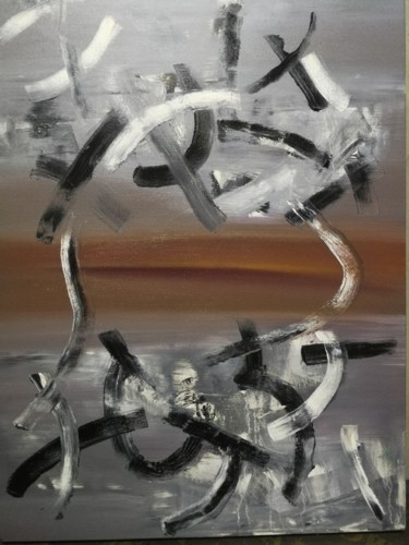 Painting titled "乱" by Tihong Zhou, Original Artwork, Oil