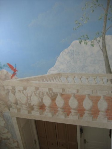 Картина под названием "Balcon" - Bicenko Tika, Подлинное произведение искусства, Масло