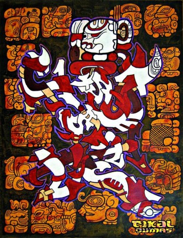 Painting titled "Cannibale Robot" by Tikal, Original Artwork