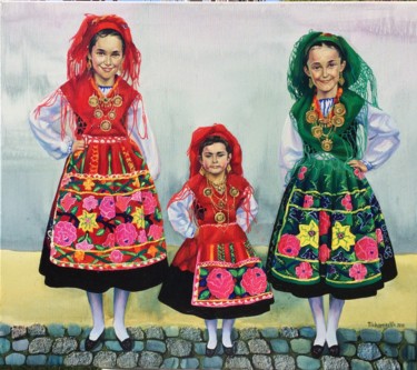 Painting titled "Хранители традиций…" by Svetlana Tikhomirova, Original Artwork, Oil