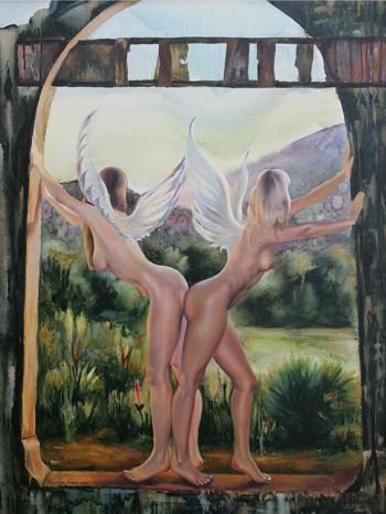 Painting titled "Porta de Edem" by Svetlana Tikhomirova, Original Artwork