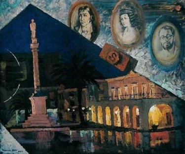 Pittura intitolato "Triangulo de Setúbal" da Svetlana Tikhomirova, Opera d'arte originale