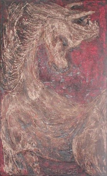 Peinture intitulée "juvénile 2008" par Halima Echaoui, Œuvre d'art originale