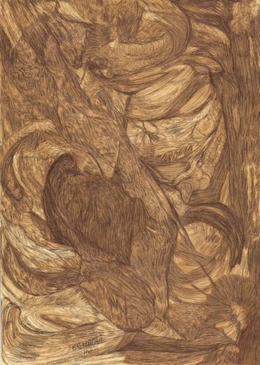 Dessin intitulée "Abée cervicale 20" par Halima Echaoui, Œuvre d'art originale