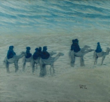 Peinture intitulée "Caravane II  Halima…" par Halima Echaoui, Œuvre d'art originale