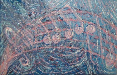 Peinture intitulée "Symphonie marine I…" par Halima Echaoui, Œuvre d'art originale