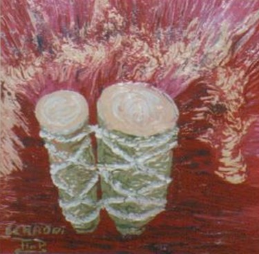 Peinture intitulée "Tamtam" par Halima Echaoui, Œuvre d'art originale