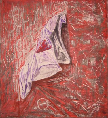 Peinture intitulée "Manchot I : Voleur…" par Halima Echaoui, Œuvre d'art originale