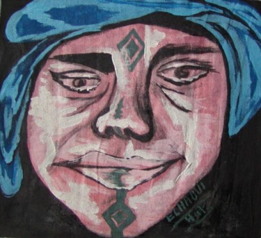 Peinture intitulée "Tatouage  I" par Halima Echaoui, Œuvre d'art originale