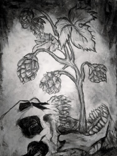 Рисунок под названием "Guten allergy" - Till Raven, Подлинное произведение искусства, Древесный уголь