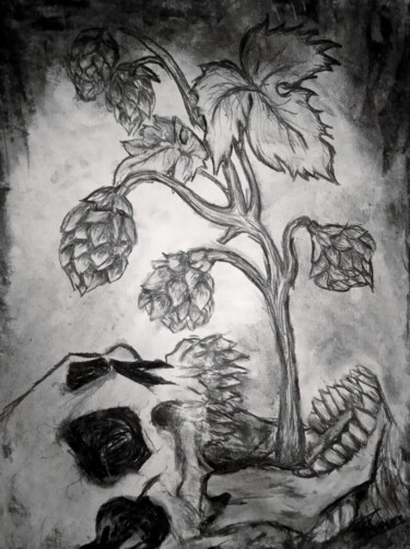 Disegno intitolato "Guten allergy" da Till Raven, Opera d'arte originale, Carbone