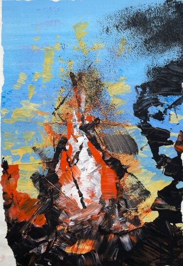 Malerei mit dem Titel "Explosive Colors" von Till Schnell, Original-Kunstwerk, Acryl