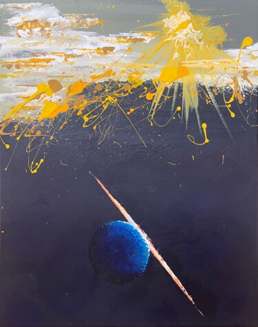 Painting titled "The Last Sphere" by Till Schnell, Original Artwork, Acrylic Mounted on Wood Stretcher frame