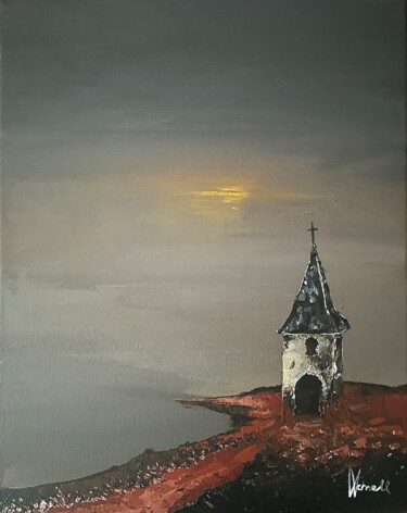 Painting titled "The Hermitage" by Till Schnell, Original Artwork, Acrylic Mounted on Wood Stretcher frame