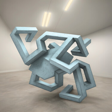 Arts numériques intitulée "Crawling Down Cahue…" par Tim Cutler, Œuvre d'art originale, Béton