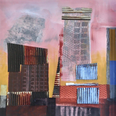 Schilderij getiteld "Diagonal Street" door Tim Malone, Origineel Kunstwerk, Acryl