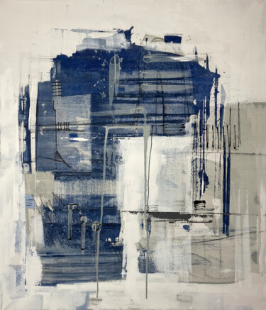 Schilderij getiteld "Blue Notes #3" door Tim Malone, Origineel Kunstwerk, Acryl