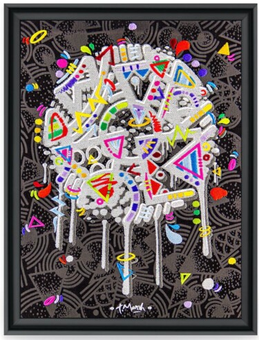 Art textile intitulée "Funktime" par Tim Marsh, Œuvre d'art originale, Broderie