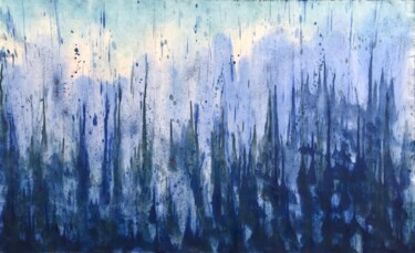 Malerei mit dem Titel "Blue with Blue" von Tim Steele, Original-Kunstwerk, Öl