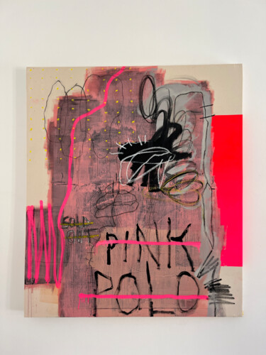 Ζωγραφική με τίτλο "Pink Polo" από Tim Gotschim, Αυθεντικά έργα τέχνης, Ακρυλικό