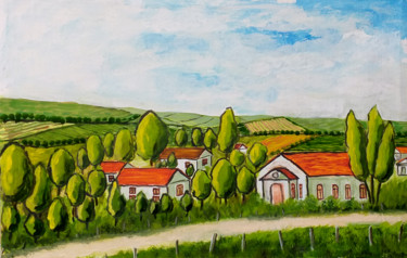 Painting titled "SATELE MOLDOVEI 2020" by Timofei Gorea, Original Artwork, Oil