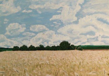 Картина под названием "Пшеничное поле" - Timofei Gorea, Подлинное произведение искусства