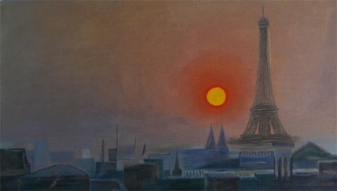 Картина под названием "Рассвет под Парижем" - Timofei Gorea, Подлинное произведение искусства