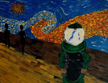 Peinture intitulée "A Starry Night Scre…" par Timothy Colomer, Œuvre d'art originale, Acrylique