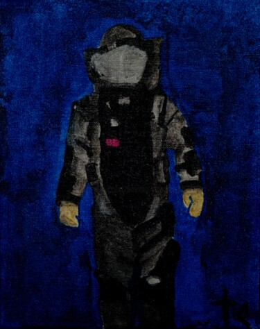 Pintura intitulada "Grey Bomb Suit on F…" por Timothy Colomer, Obras de arte originais, Acrílico Montado em Armação em madei…