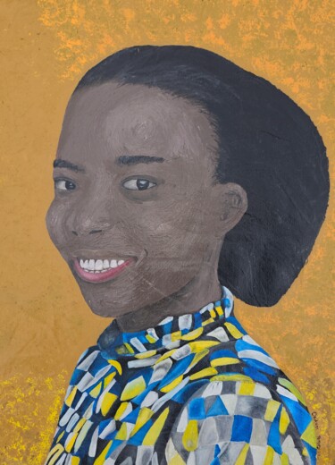 Schilderij getiteld "Enigmate Radiance" door Timothy Olaniyi, Origineel Kunstwerk, Acryl