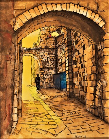 Painting titled "Arches" by Timothy Seery, Original Artwork, Watercolor