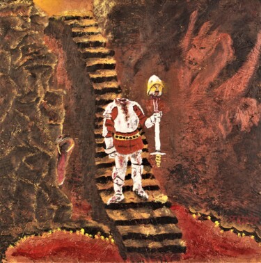 Painting titled "Dante's Inferno" by Timothy Seery, Original Artwork, Acrylic Mounted on Wood Panel
