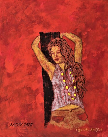 Schilderij getiteld "Gypsy Queen" door Timothy Seery, Origineel Kunstwerk, Acryl