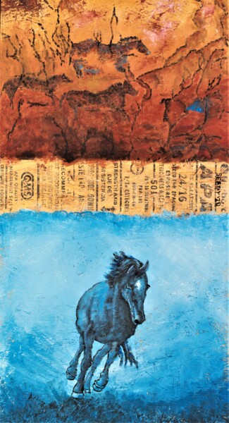 Painting titled "Equus Caballus" by Timothy Seery, Original Artwork, Acrylic Mounted on Wood Panel
