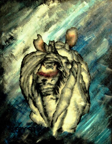 Painting titled "Rhino 2" by Timothy Seery, Original Artwork, Pastel