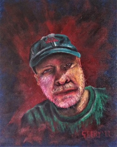 Painting titled "Self portrait 2022" by Timothy Seery, Original Artwork, Pastel