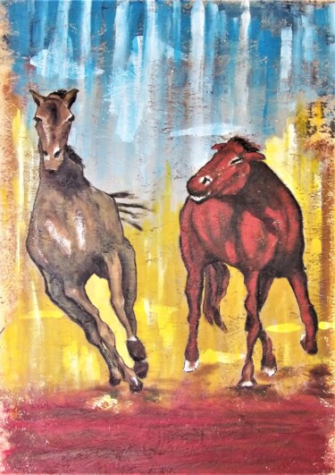 Painting titled "Big Red" by Timothy Seery, Original Artwork, Acrylic Mounted on Wood Panel