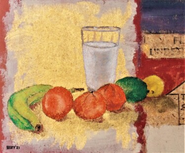 Painting titled "Still life with Mil…" by Timothy Seery, Original Artwork, Pastel