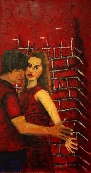 Schilderij getiteld "Red" door Timothy Seery, Origineel Kunstwerk, Acryl