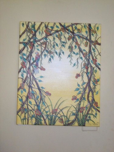Painting titled "bird sanctuary " by Timothy Phillips, Original Artwork