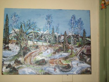 Painting titled "grandpas farm" by Timothy Phillips, Original Artwork