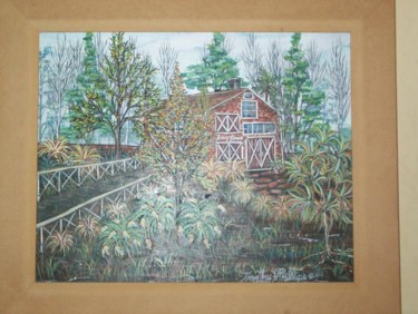 Painting titled "my cabin " by Timothy Phillips, Original Artwork