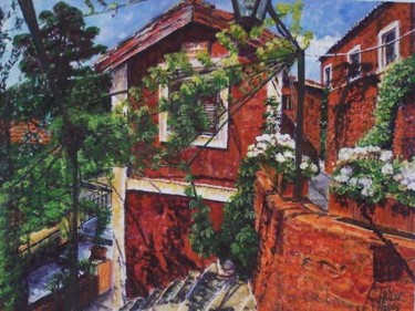 Painting titled "yarkiy polden sicak…" by Julia Timur, Original Artwork, Oil