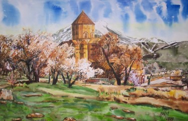Painting titled "Akdamar kelise" by Julia Timur, Original Artwork