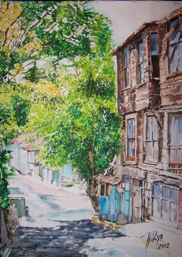 Painting titled "Beşıktaş" by Julia Timur, Original Artwork, Oil