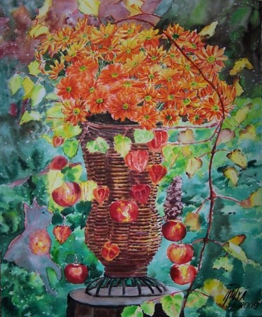 Painting titled "ormanın masalı" by Julia Timur, Original Artwork