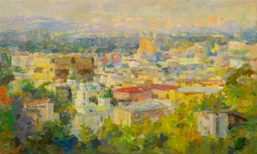 Painting titled "«Kyiv from the land…" by Tin Gali, Original Artwork, Oil