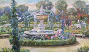 Painting titled "Парк роз в Мадриде…" by Tin Gali, Original Artwork