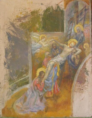 Painting titled "Эскиз росписи. Снят…" by Tin Gali, Original Artwork