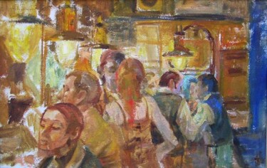 Painting titled "Мадридское кафе" by Tin Gali, Original Artwork
